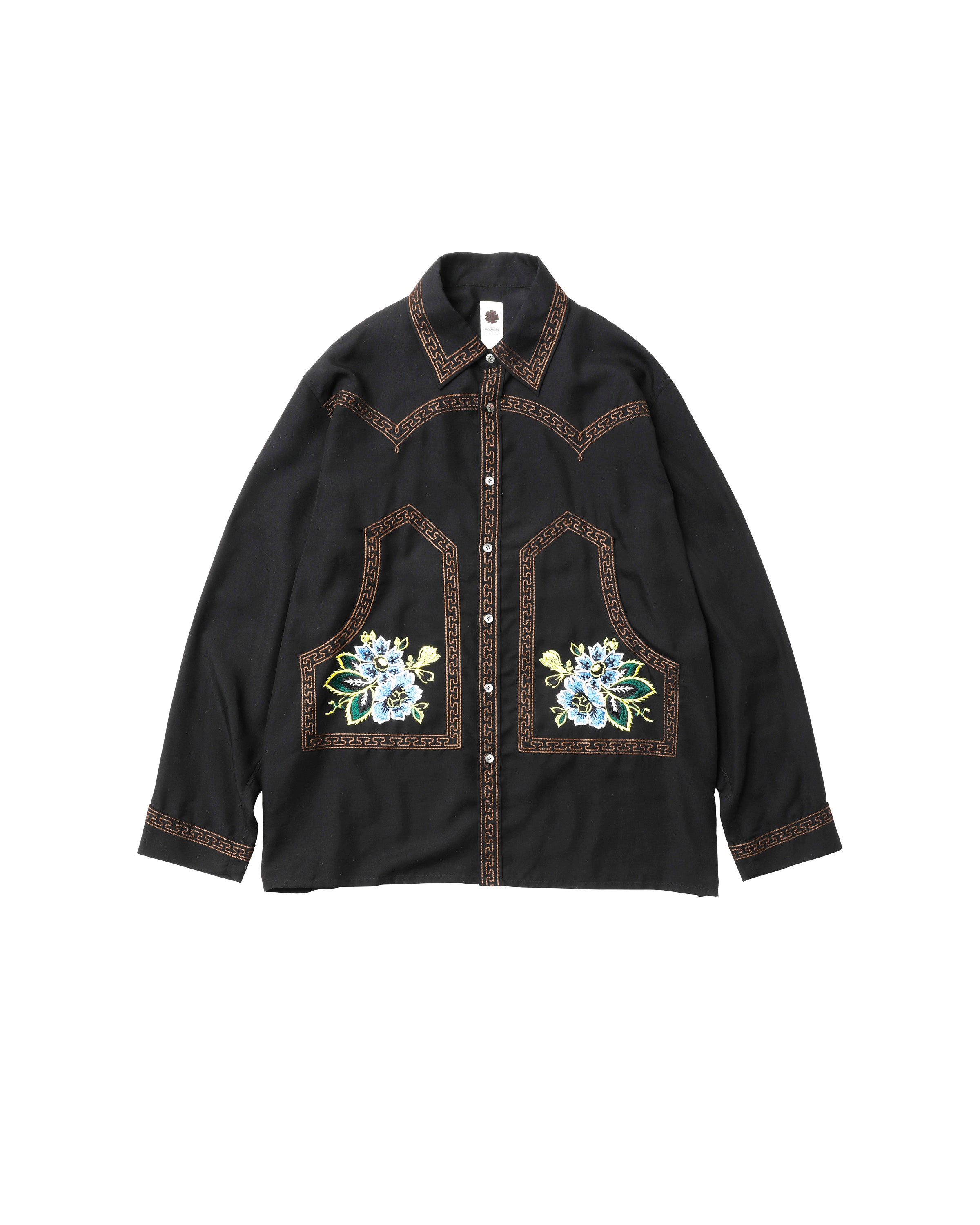 vowels | Floral Embroidered Shirt
