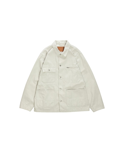 CDG molinel ロングワークジャケット WHT/M vowels | Denim Chore Jacket