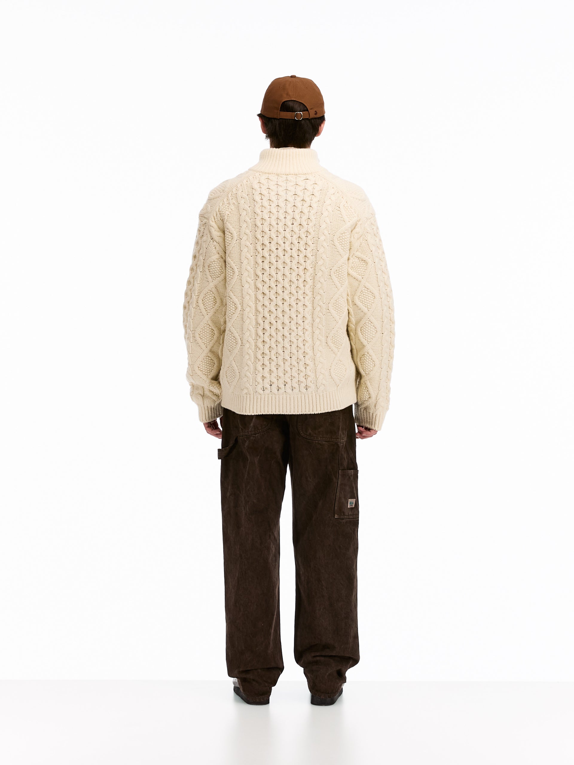 vowels | Cable Knit Zip-Up Sweater