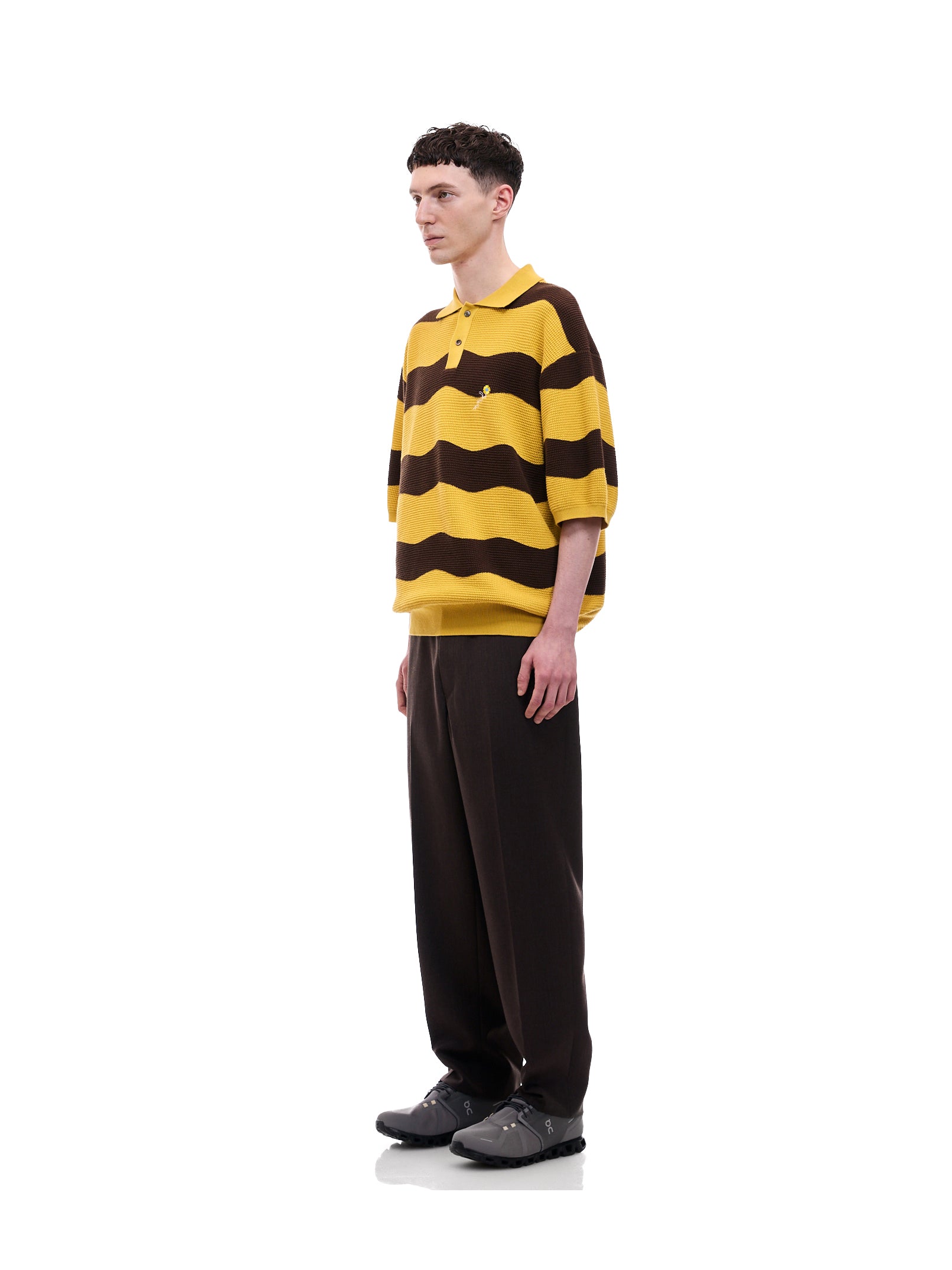vowels | Wavy Stripe Polo Shirt