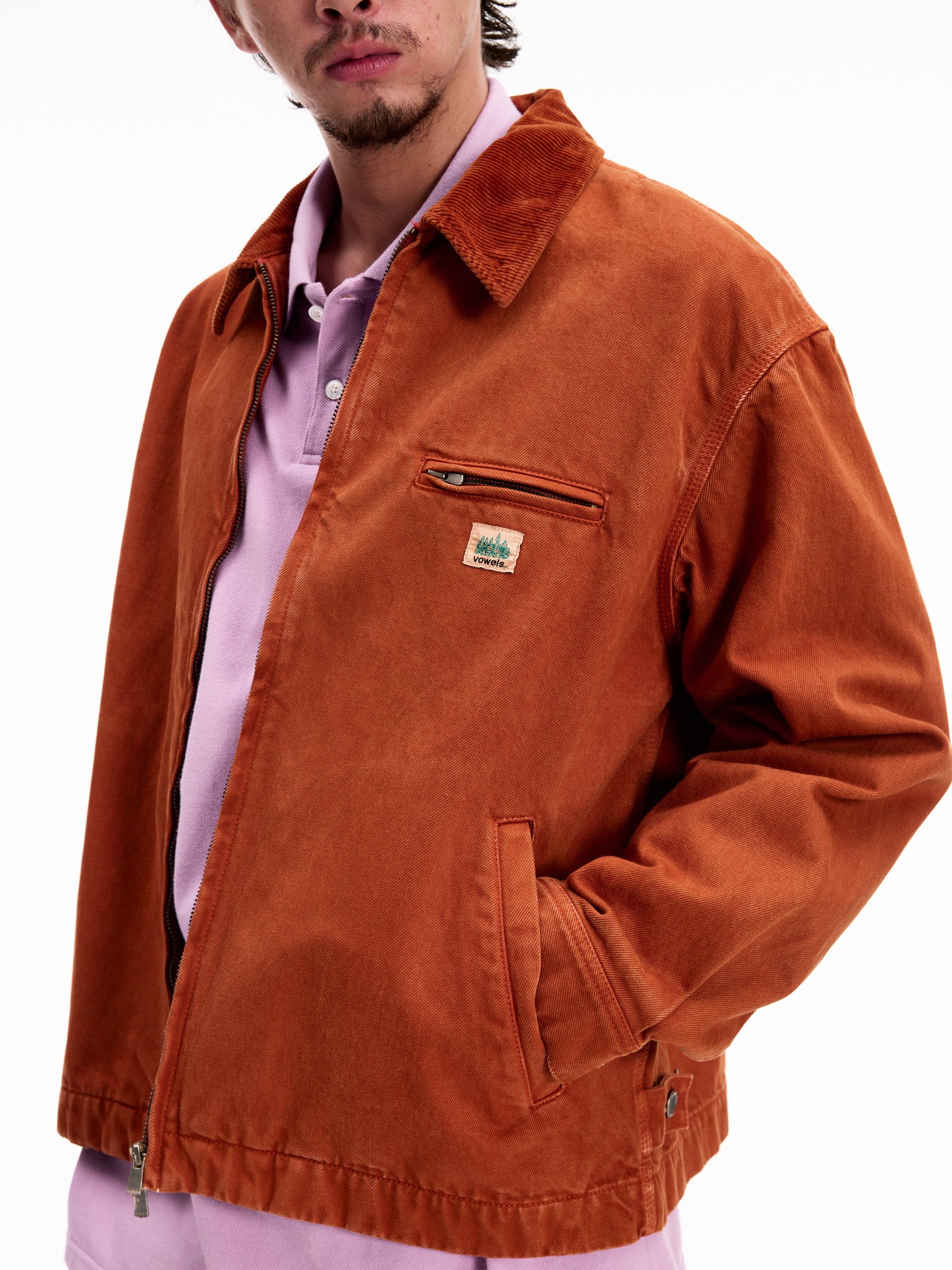 vowels | Cord Collared Zip-Up Jacket
