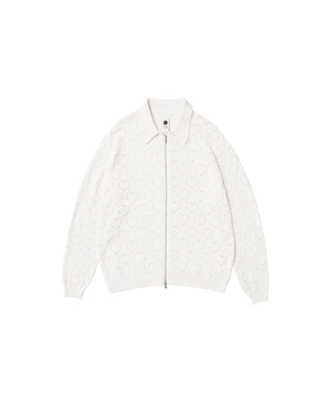 vowels | Eyelet Knitted Zip-Up