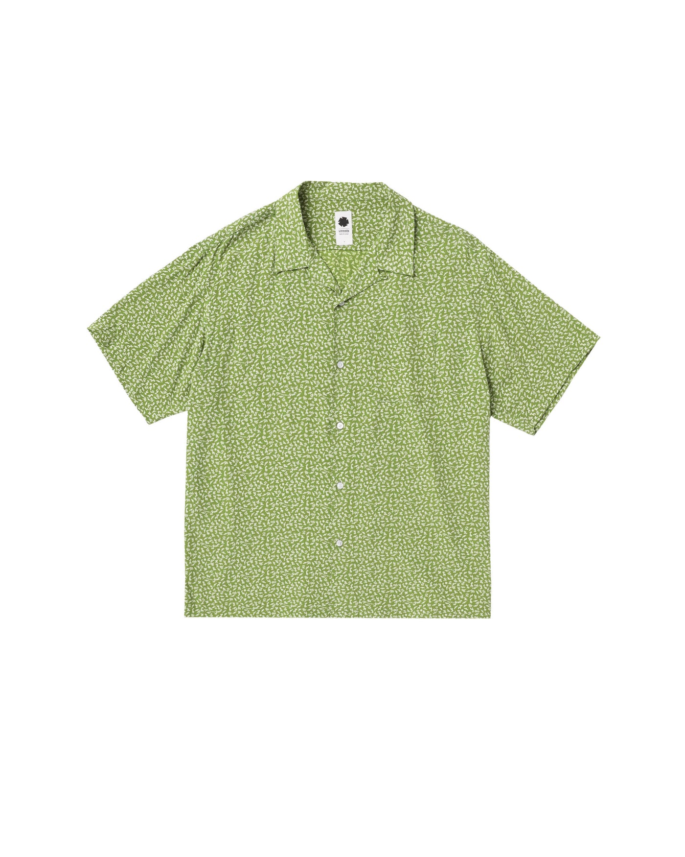 Front view of vowels Deer Shirt in Green