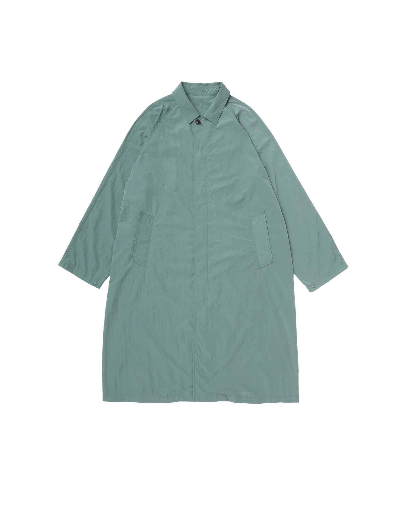 Front view of vowels Packable Coat in Light Sage