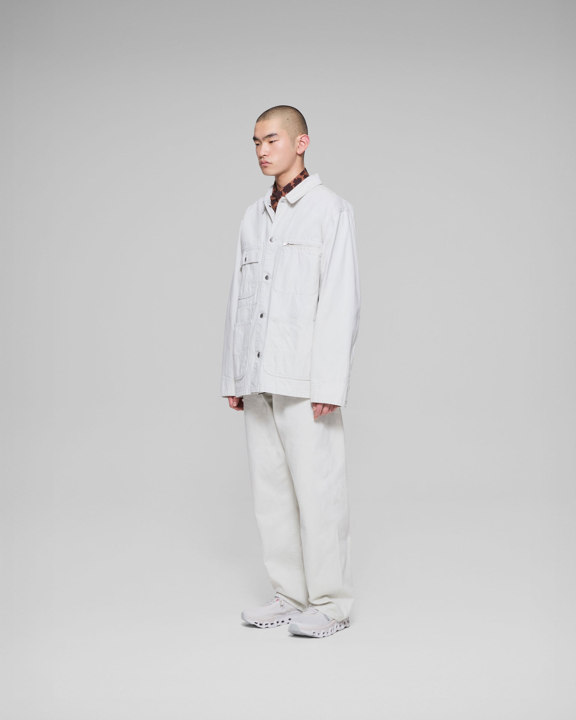 CDG molinel ロングワークジャケット WHT/M vowels | Denim Chore Jacket