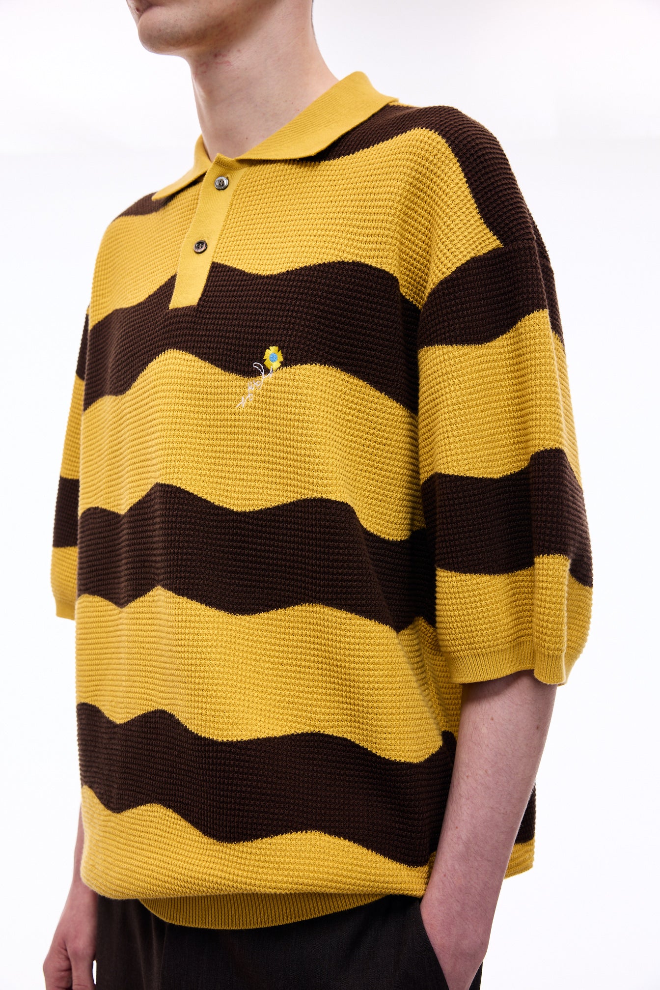 vowels | Wavy Stripe Polo Shirt
