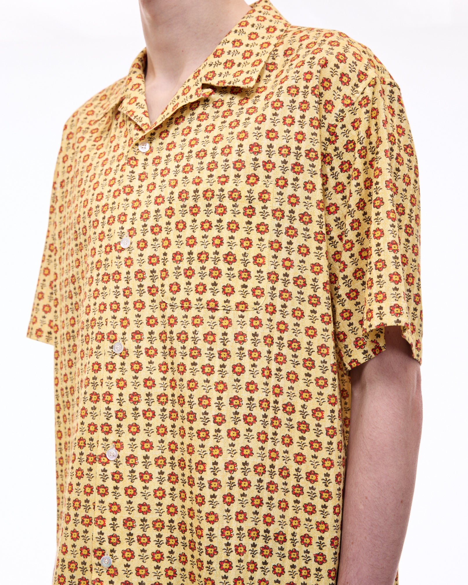 vowels | Short Sleeve Floral Dobby Shirt